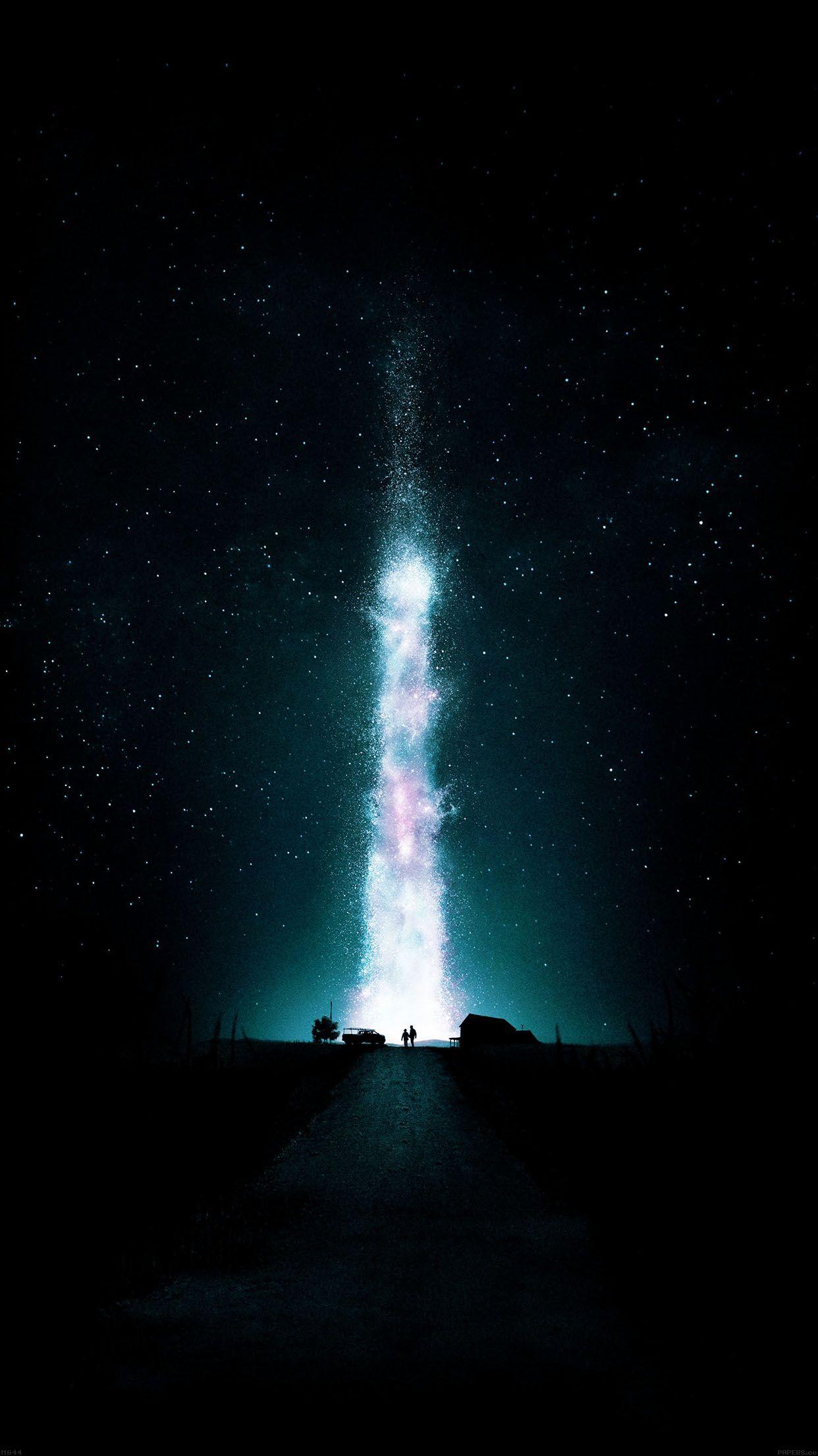 Interstellar Green Space Night Stars Fire Best Android wallpaper