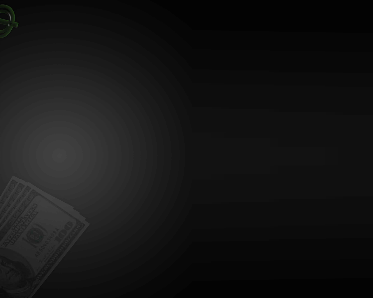 Money On Black Abstract Background For PowerPoint and Finance PPT