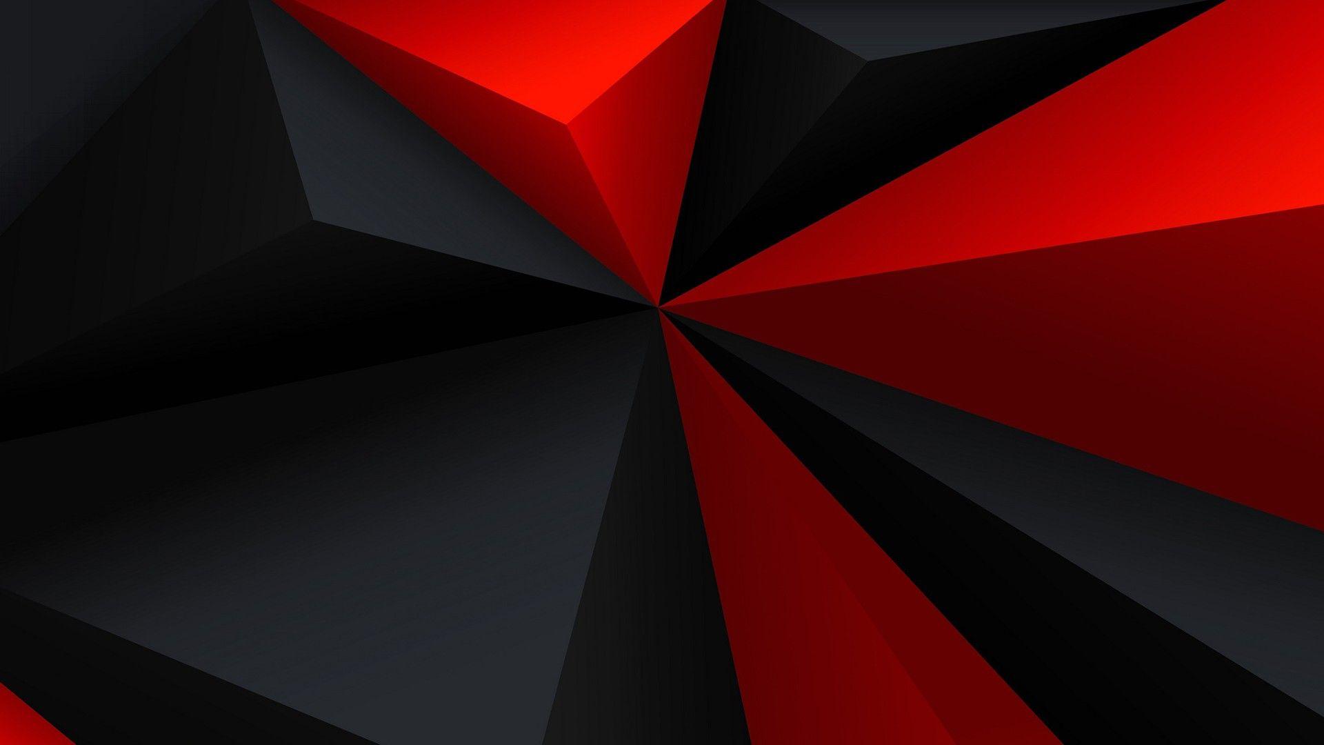 digital Art, Minimalism, Low Poly, Geometry, Triangle, Red, Black, Gray, Abstract Wallpaper HD / Desktop and Mobile Background