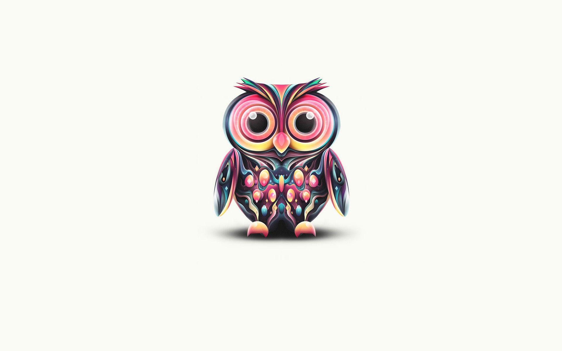 Cute Cartoon Owl Wallpaper