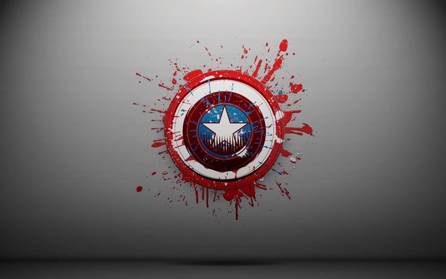 Captain America's shield paint wall decor HD wallpaper