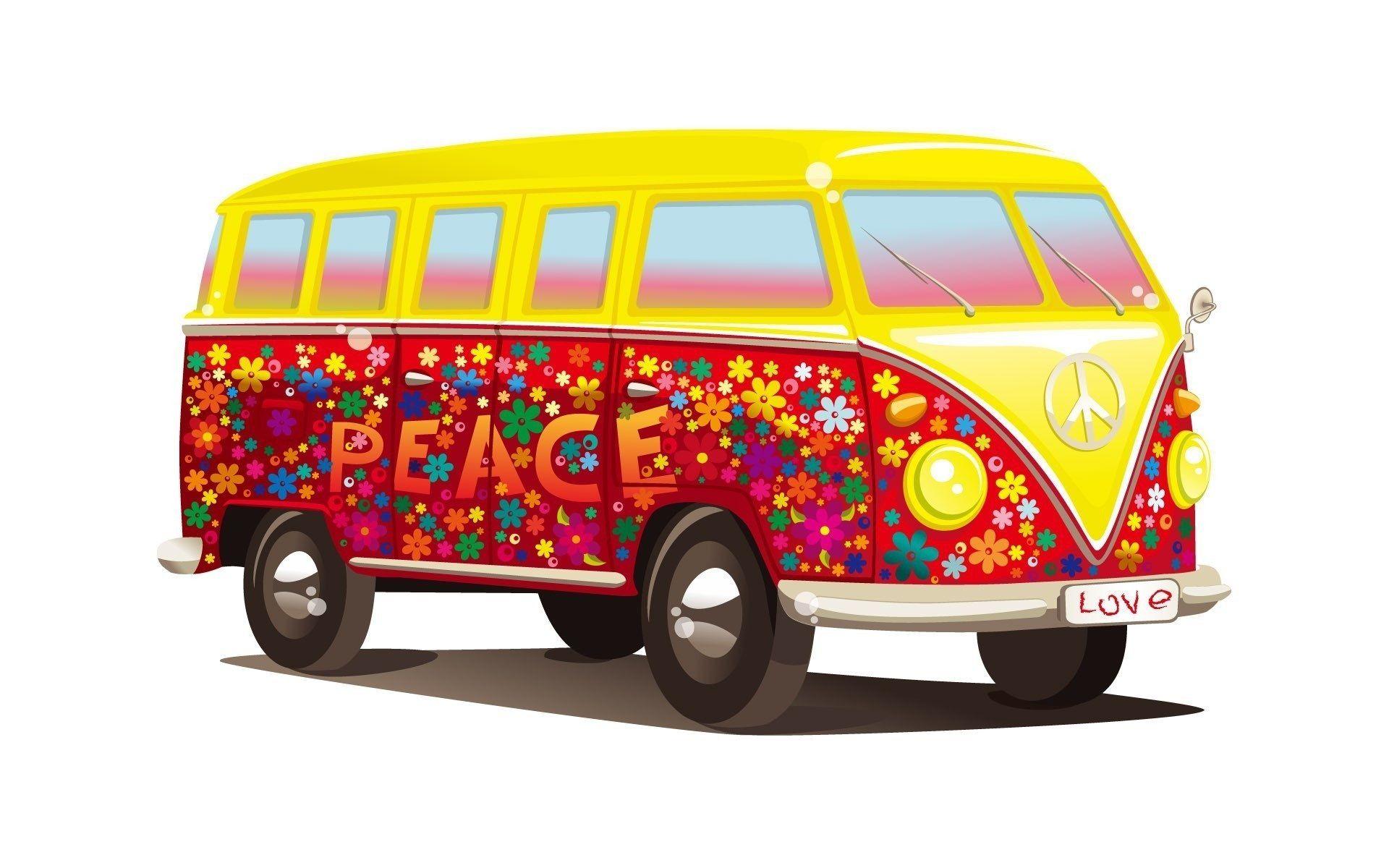 Peace Hippie Bus Background