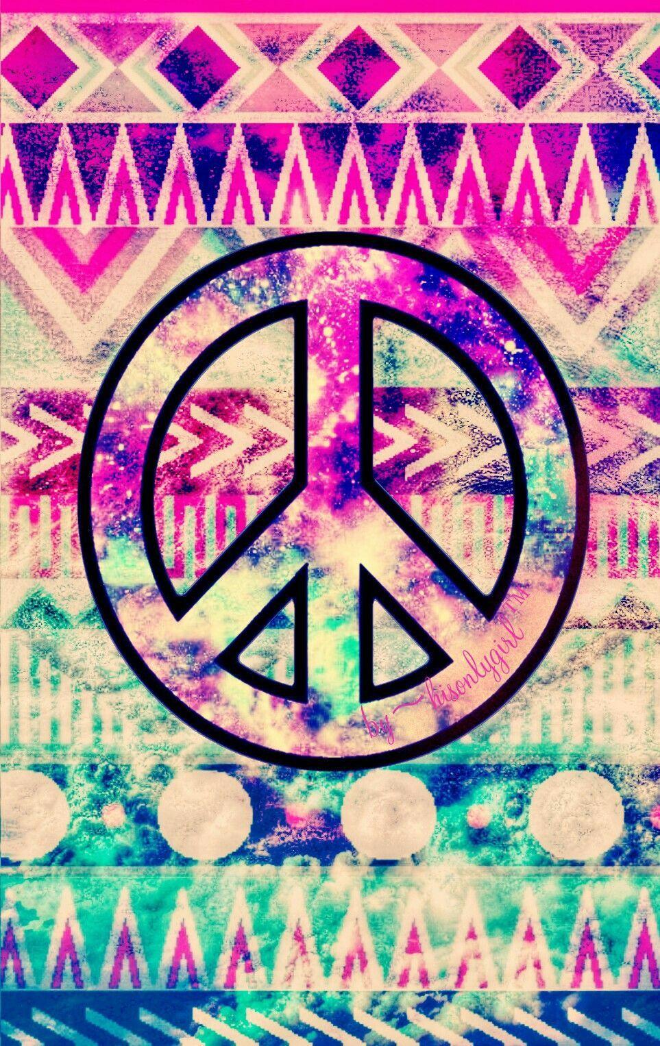 Vintage tribal peace galaxy wallpaper I created!. Galaxy