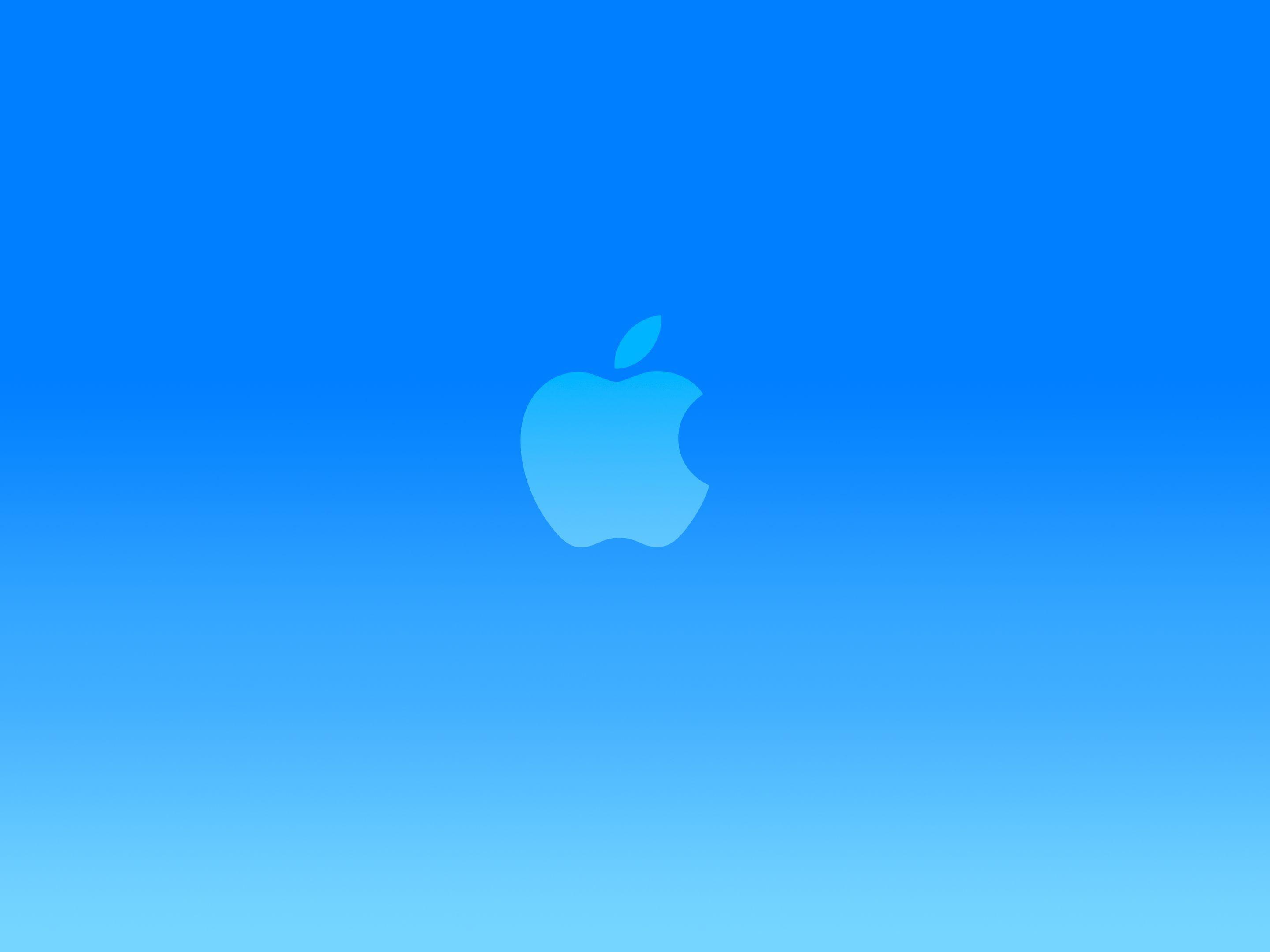 Bright Blue Apple Logo Zone. IPad