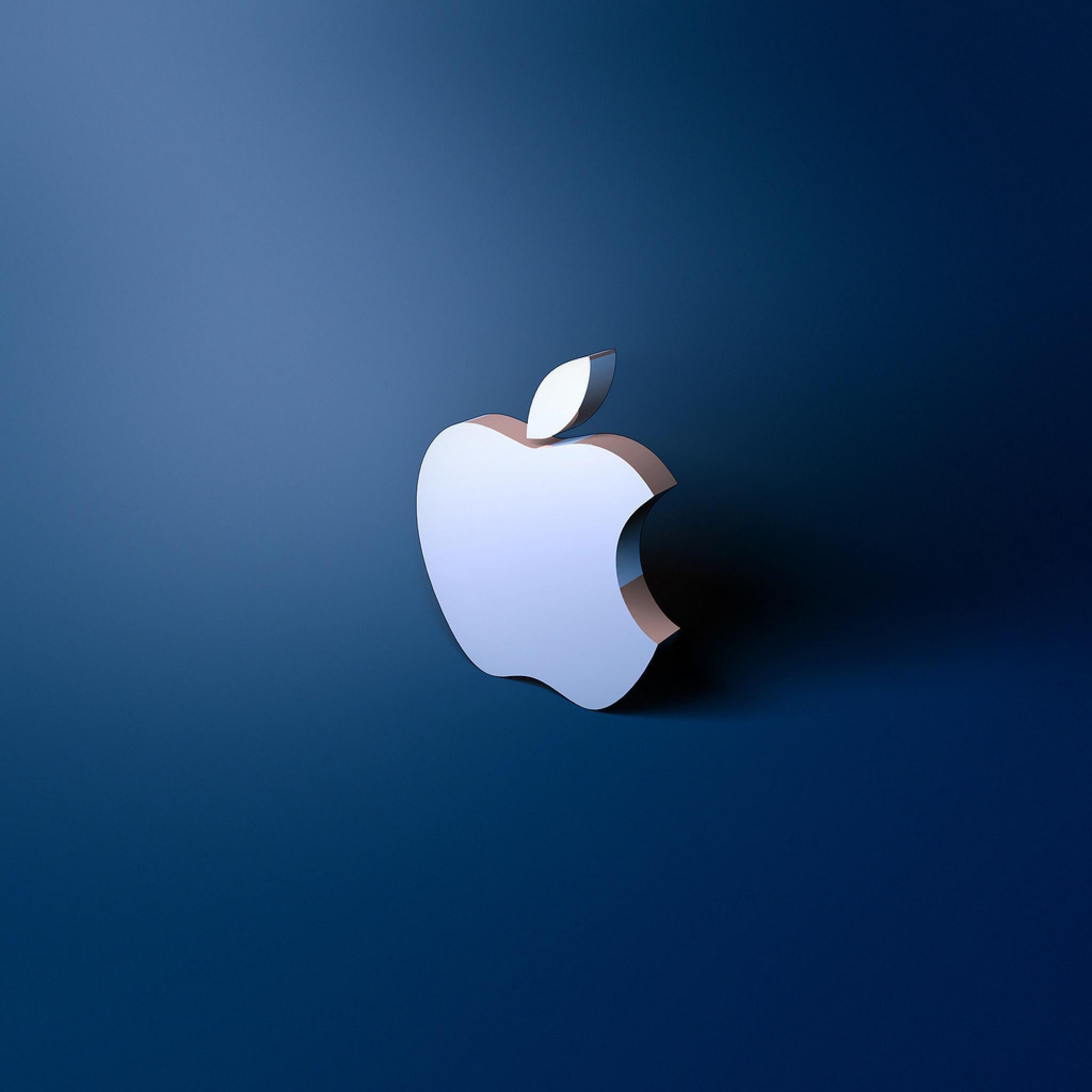 Light Blue Apple Logo.png image. iPad Wallpaper