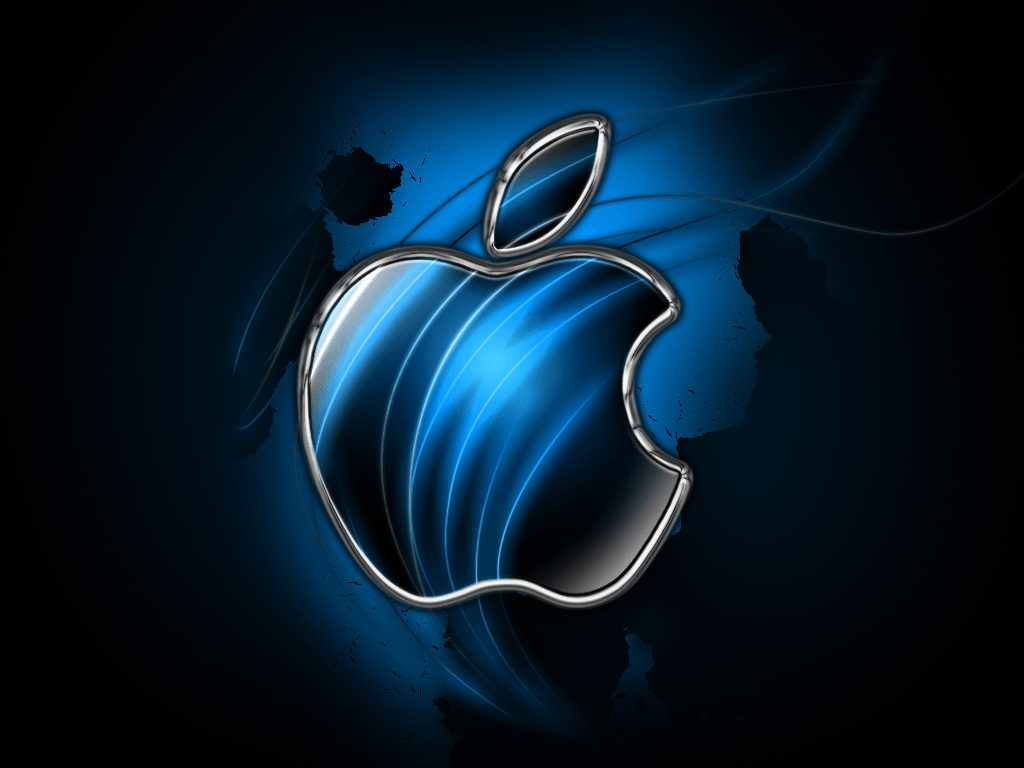 Navy Blue Apple Logo image. iPad Wallpaper!