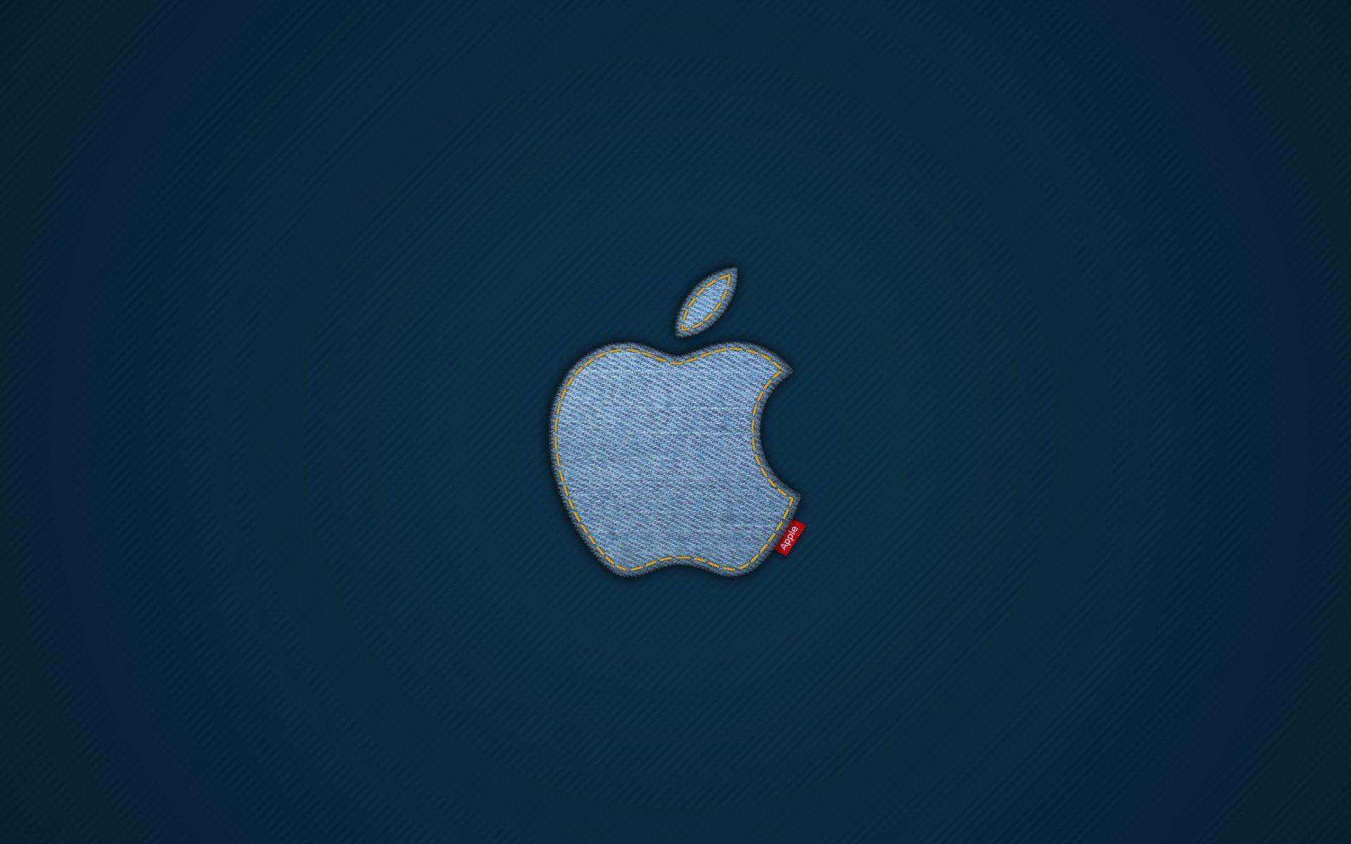 Hi Tech Silver Blue Apple Logo Wallpaper Wallpaper