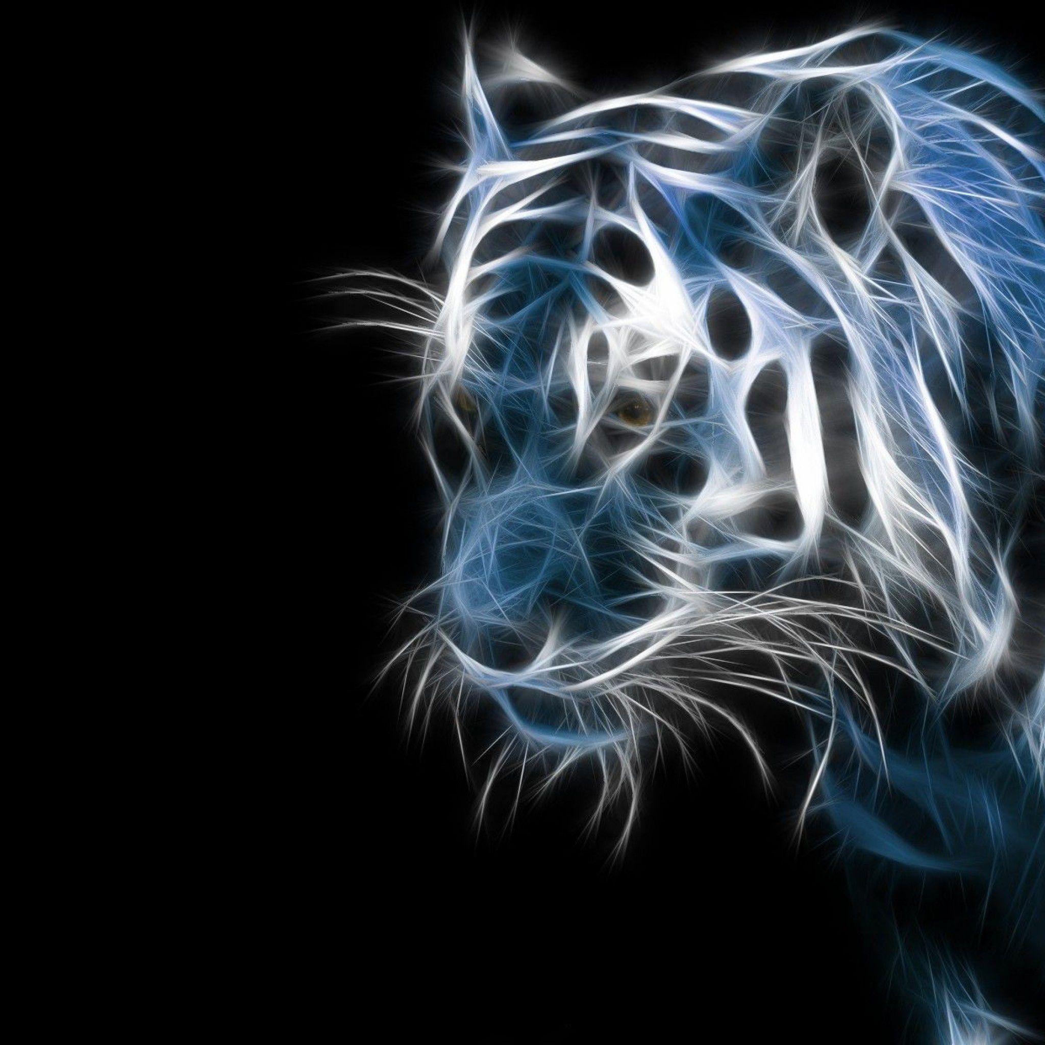 Wallpaper.wiki Abstract Blue Apple Background Cool Tiger Fractal