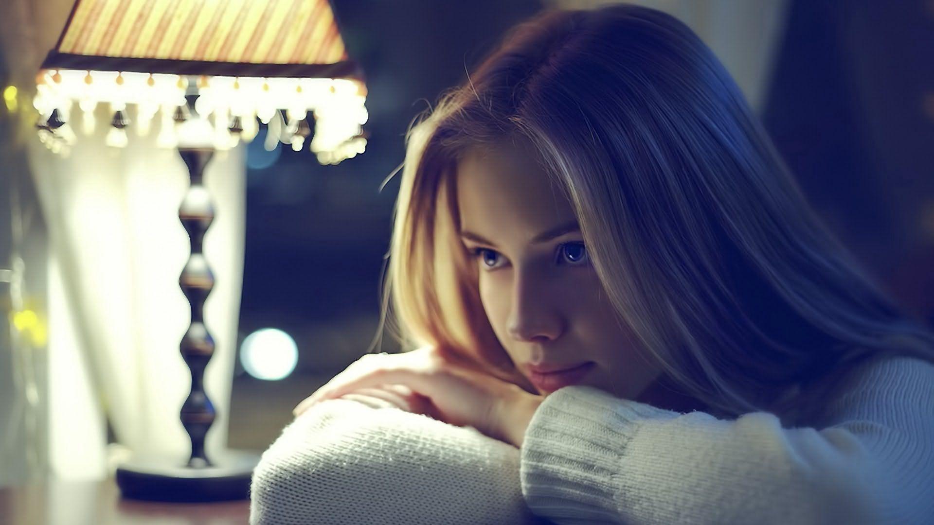 Download wallpaper 1920x1080 girl, shadow, sad, face, eyes HD background