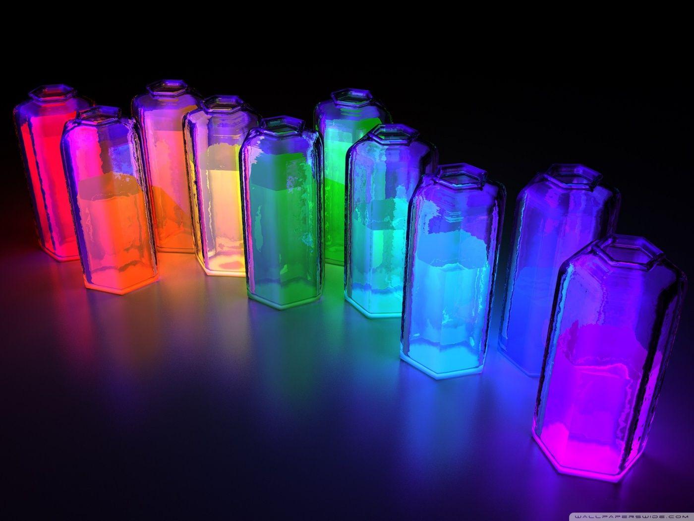 Colorful 3D Bottles ❤ 4K HD Desktop Wallpaper for 4K Ultra HD TV