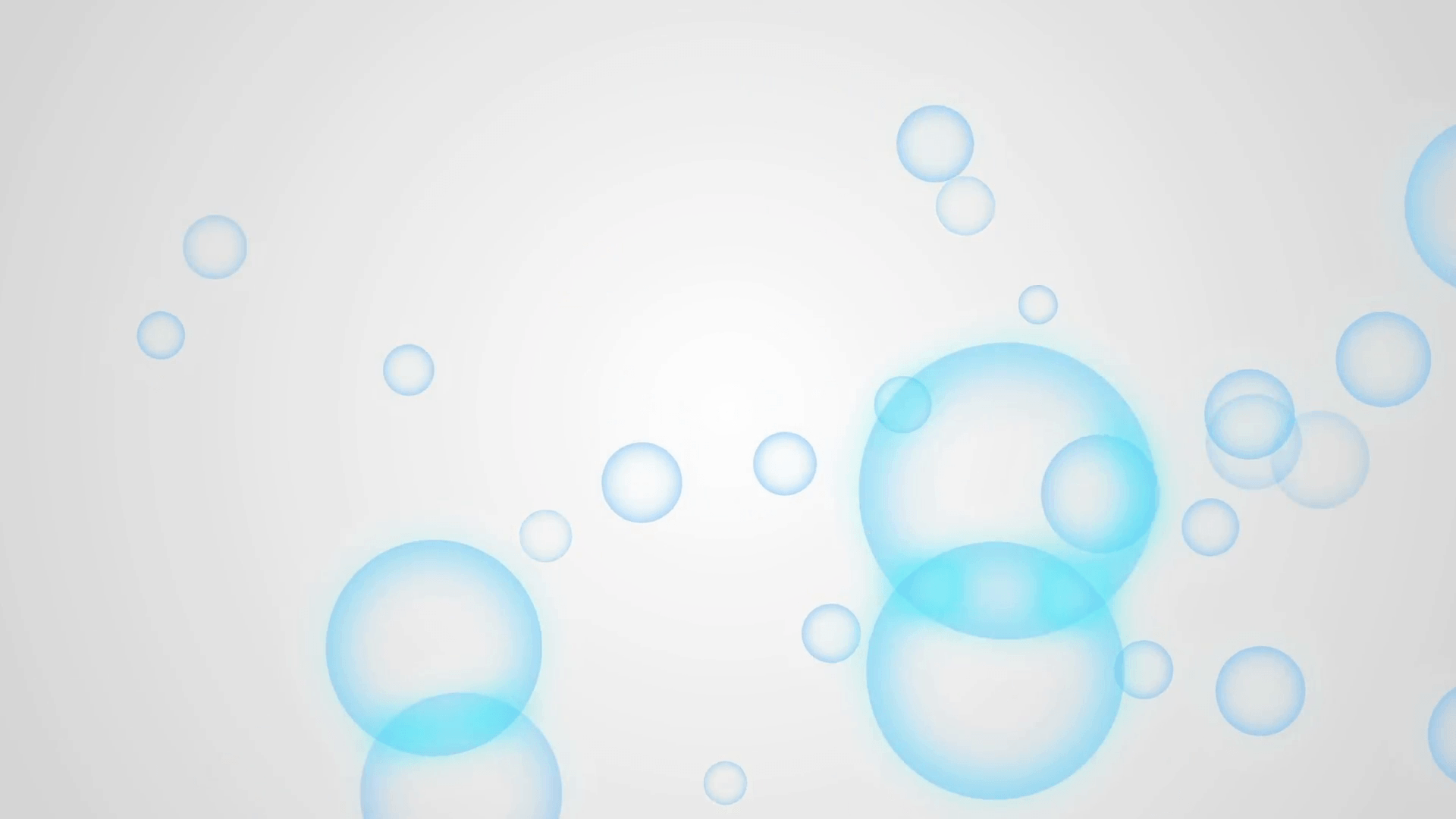 Animation of moving blue bubbles on a white background Motion