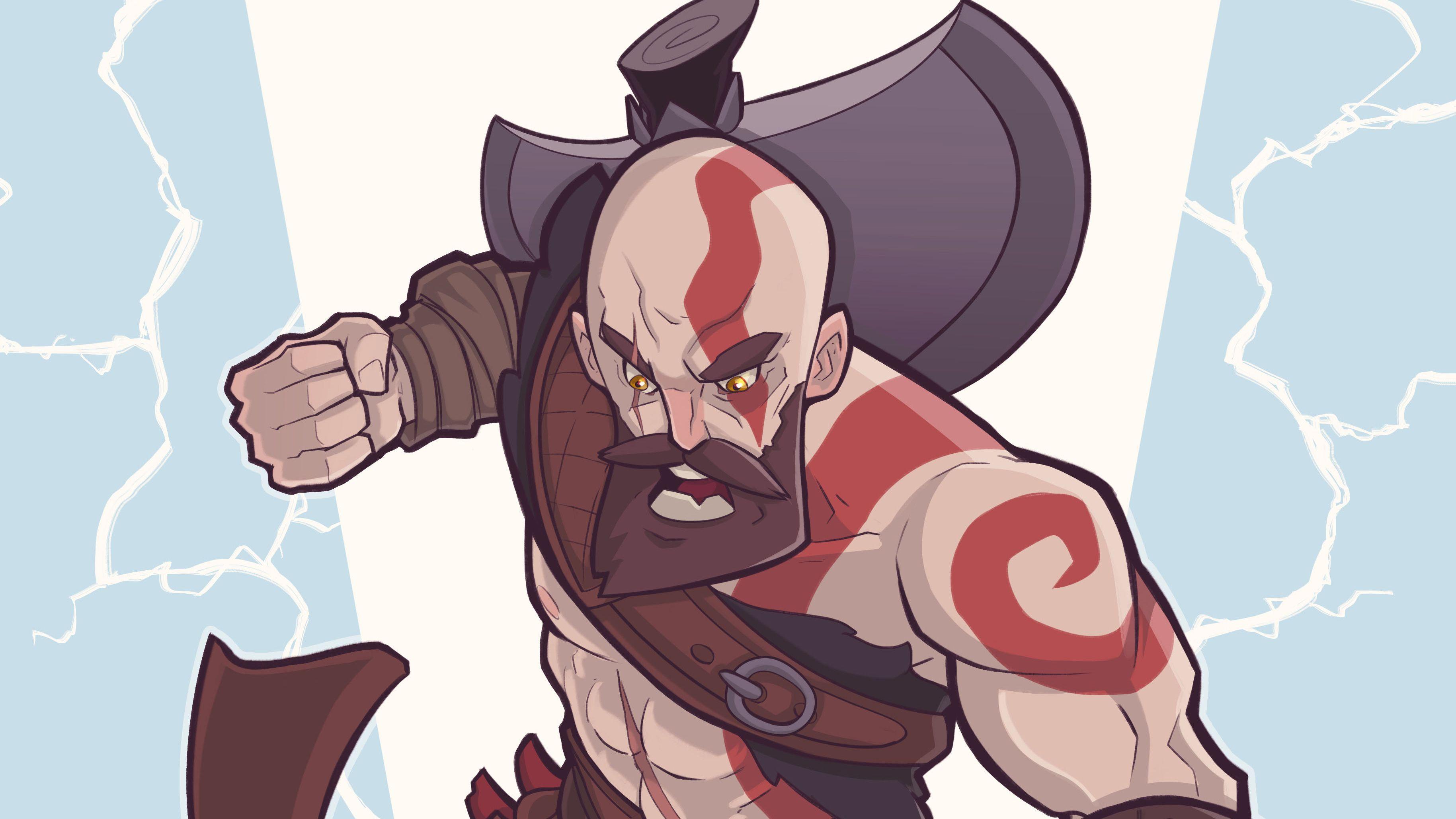 Kratos God Of War Digital Art 4k, HD Games, 4k Wallpaper, Image