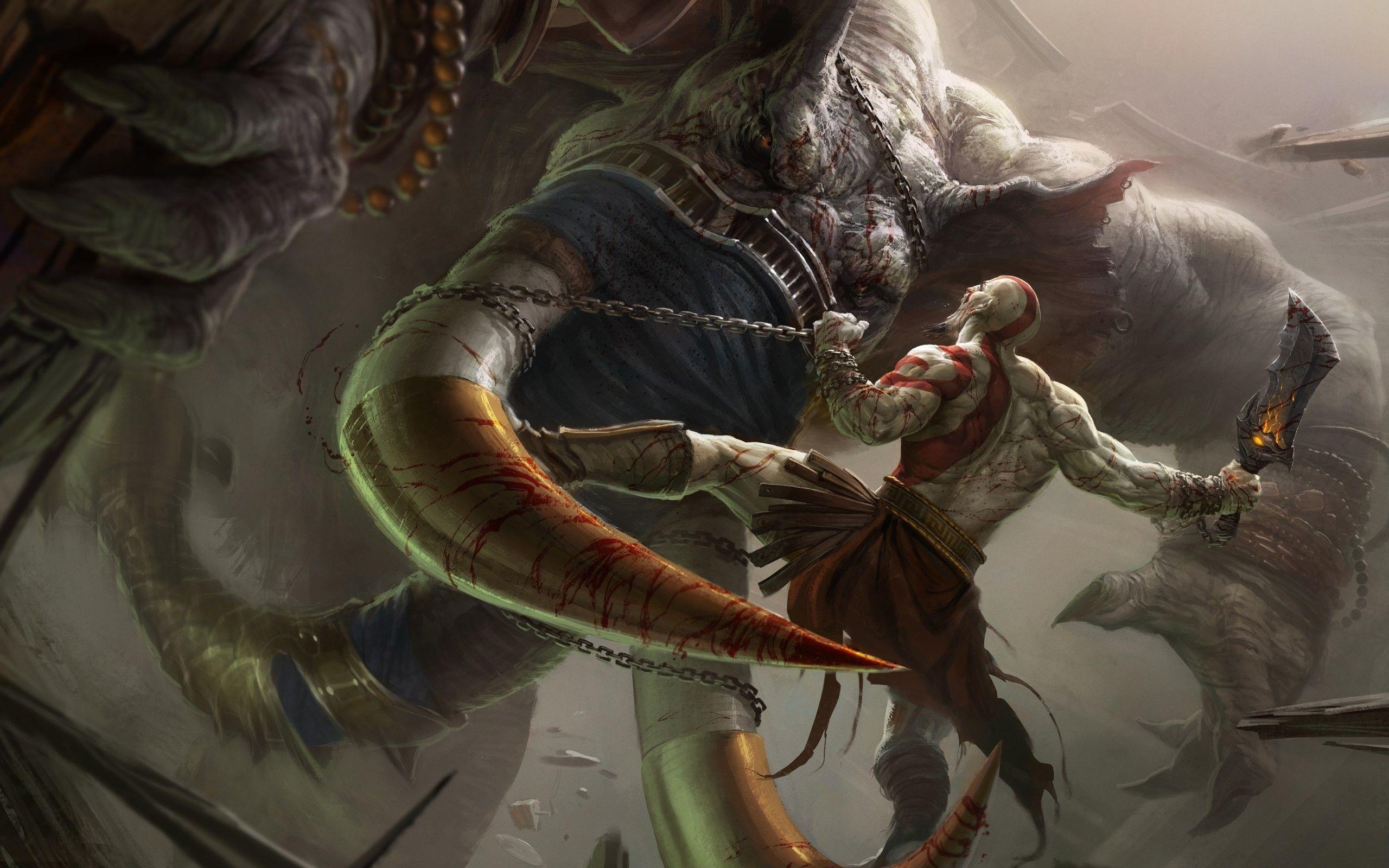 video games, God of War, artwork, Kratos wallpaper