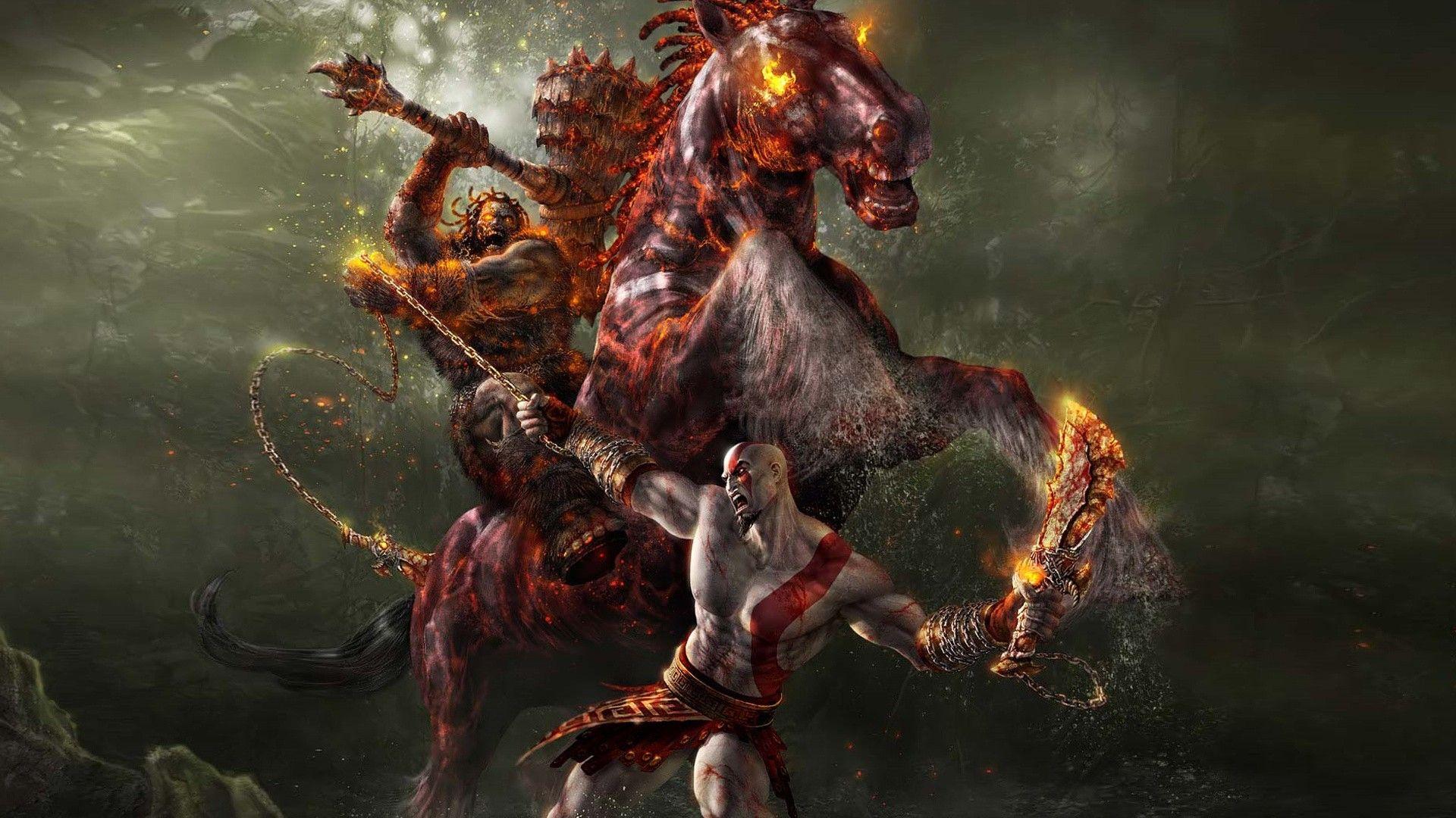 video games, Kratos, fantasy art, God of War, artwork wallpaper