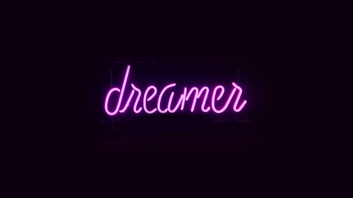 wallpaper for desktop, laptop. dreamers neon sign dark