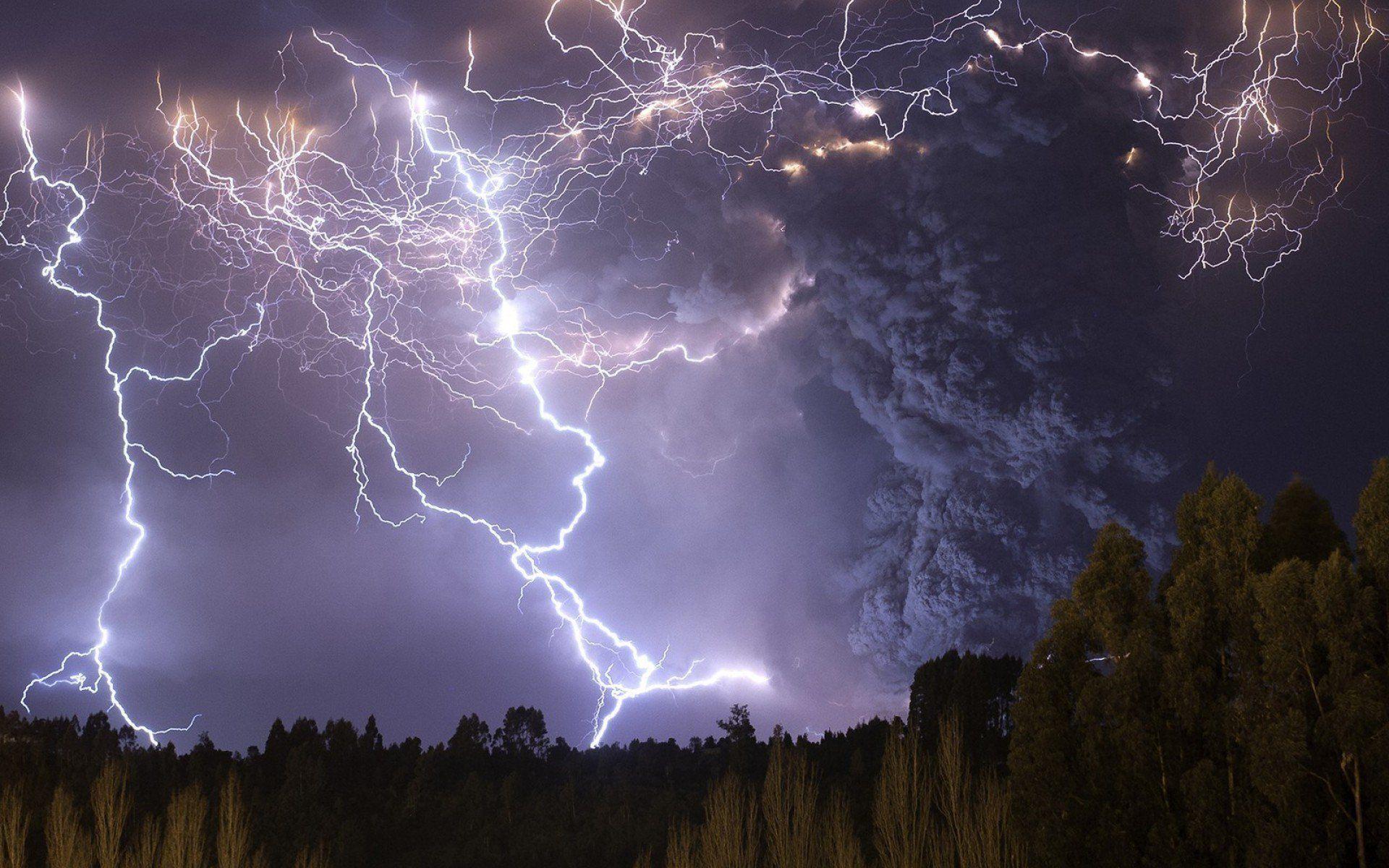 Wallpaper.wiki Lightning Thunder Volcano Background PIC WPD003100