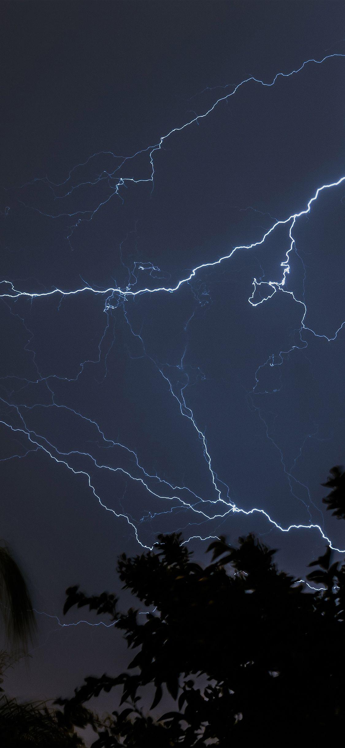 iPhone X wallpaper. thunder bolt sky night dark