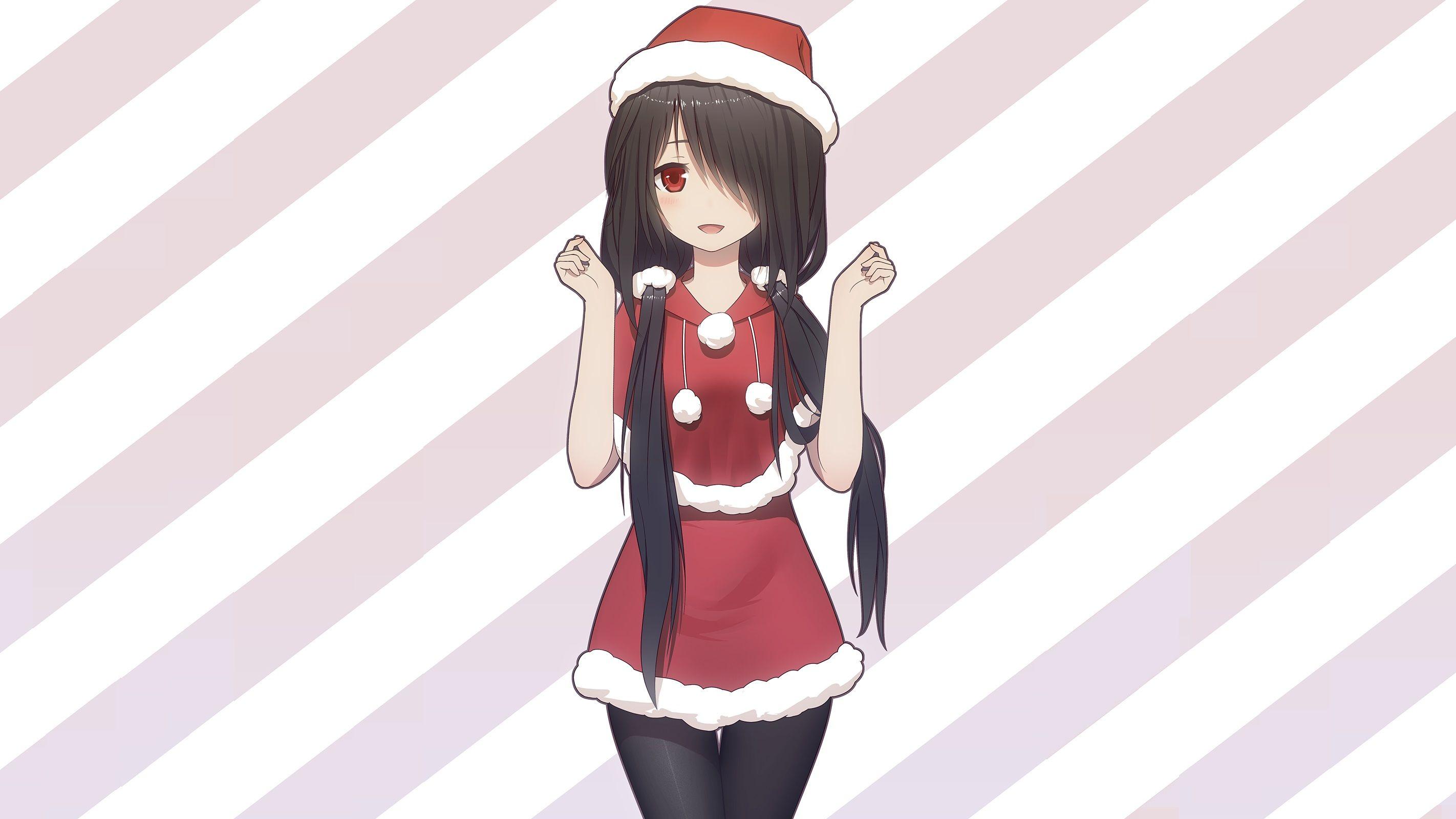 Cute Anime Girl Christmas Wallpaper HD