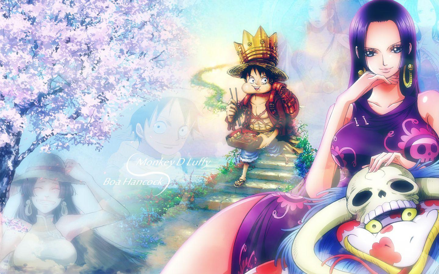 Luffy and Hancock Wallpaper by HeroAkemi. One Piece