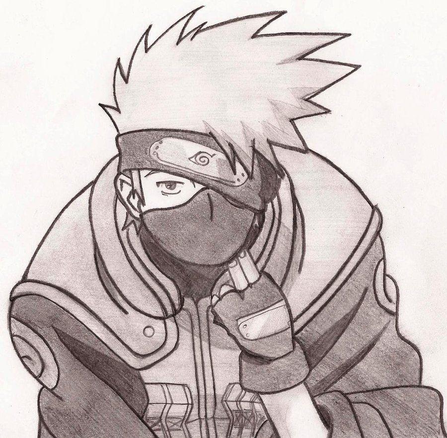 How to draw Kakashi Hatake from Naruto anime - SketchOk - step-by-step  drawing tutorials | Easy drawings, Kakashi hatake, Kakashi