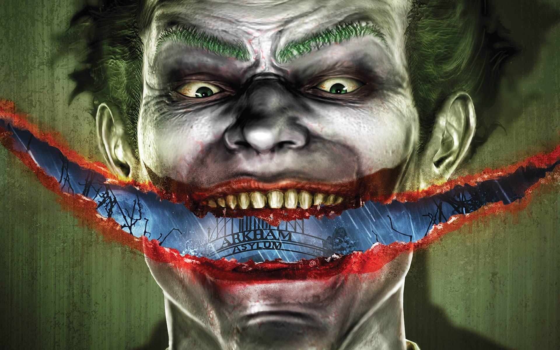 Slash Smile Joker Arkham Asylum Wallpaper