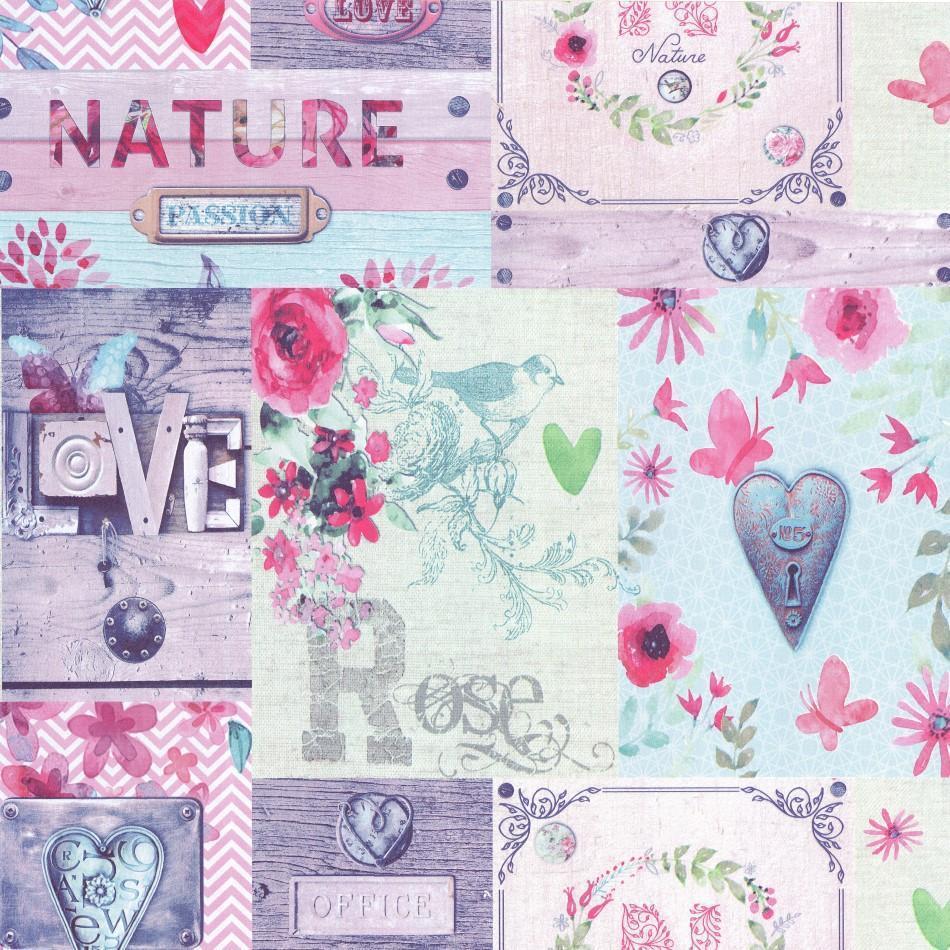 Pink And Blue Love Collage Wallpaper By P S International 05484 20