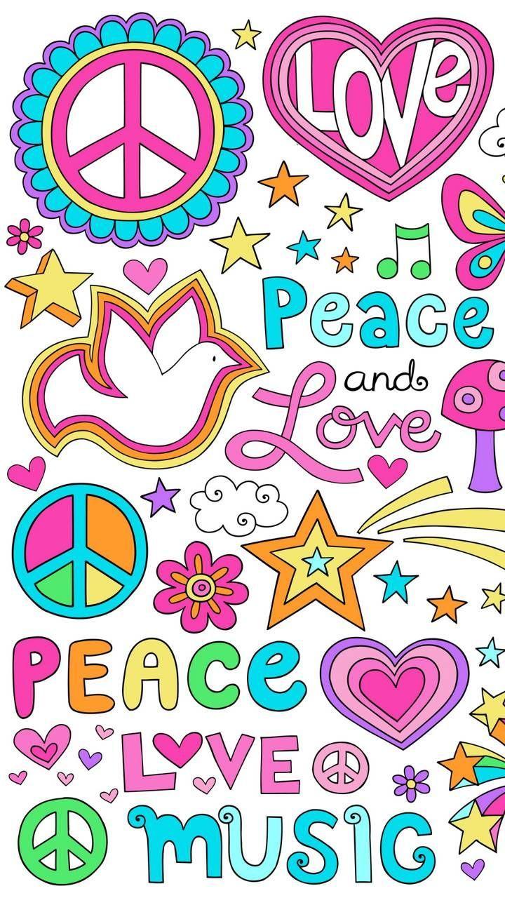 Peace And Love. collage. Peace, Wallpaper and Hippie