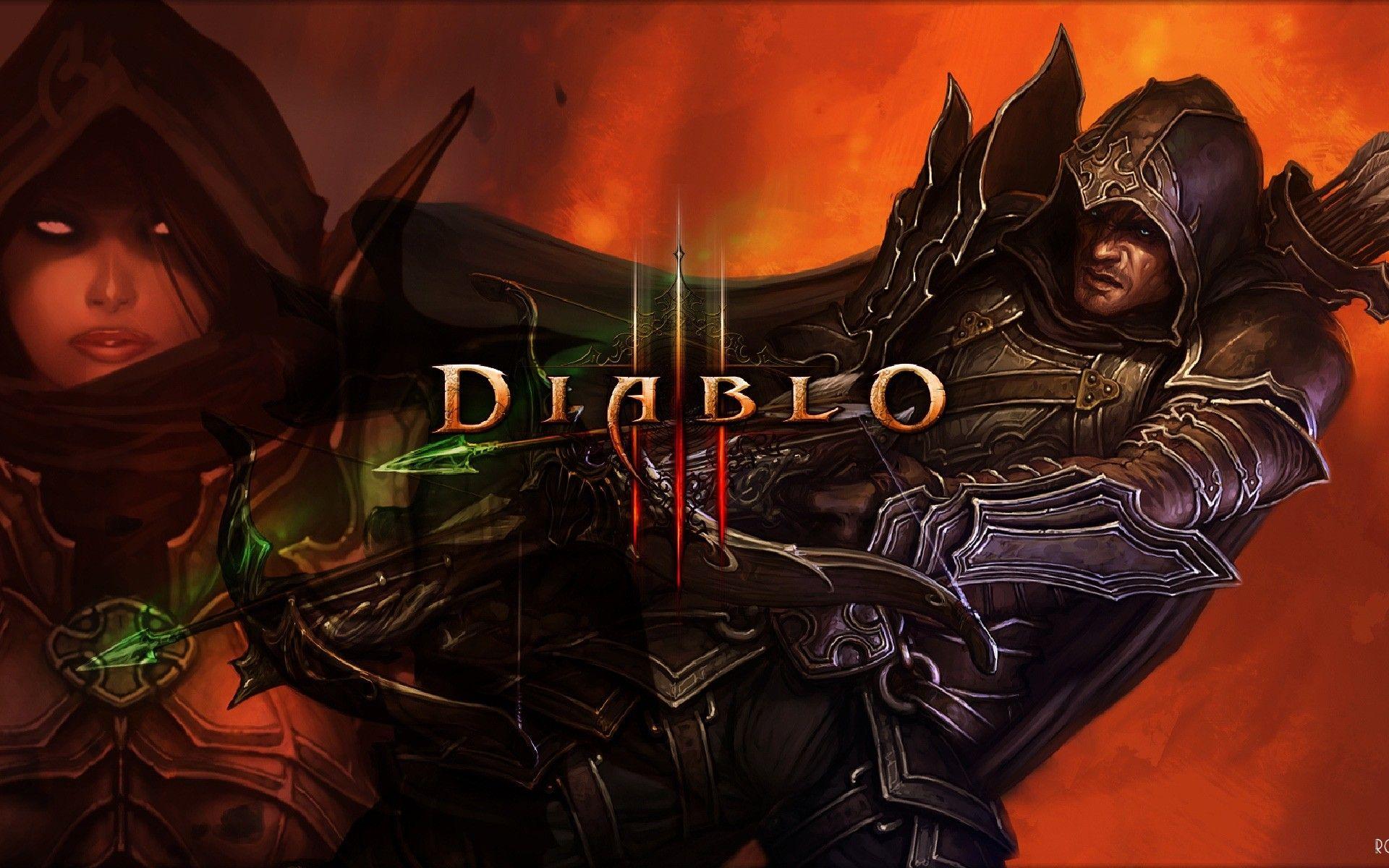 Diablo wallpaper. Охотница на демонов Diablo 3. Diablo III охотник на демонов. Демон Хантер диабло 3. Диабло 3 охотник на демонов мужчина.