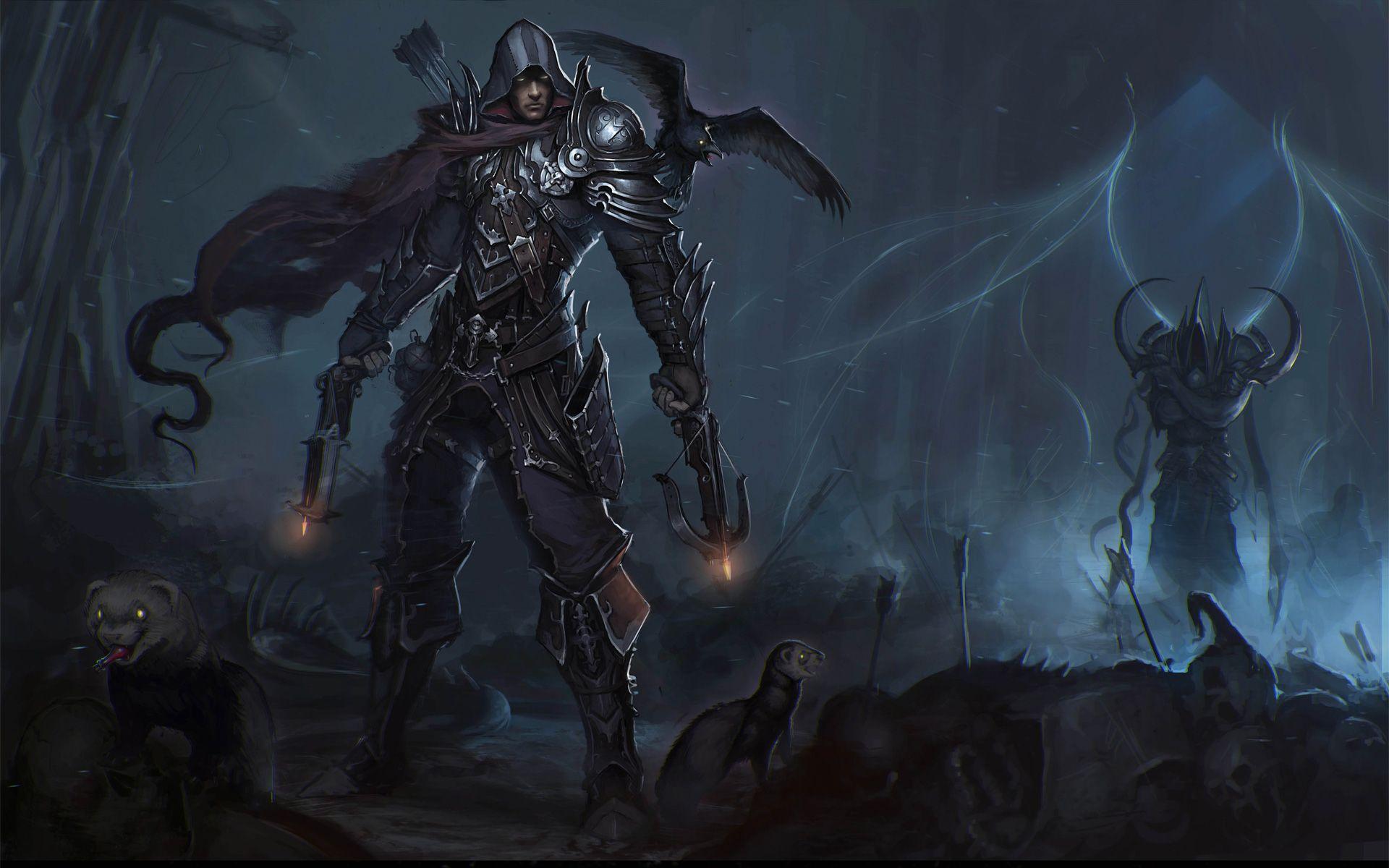 Wallpaper: Diablo 3 Hunter Digital, Fantasy, Videogames