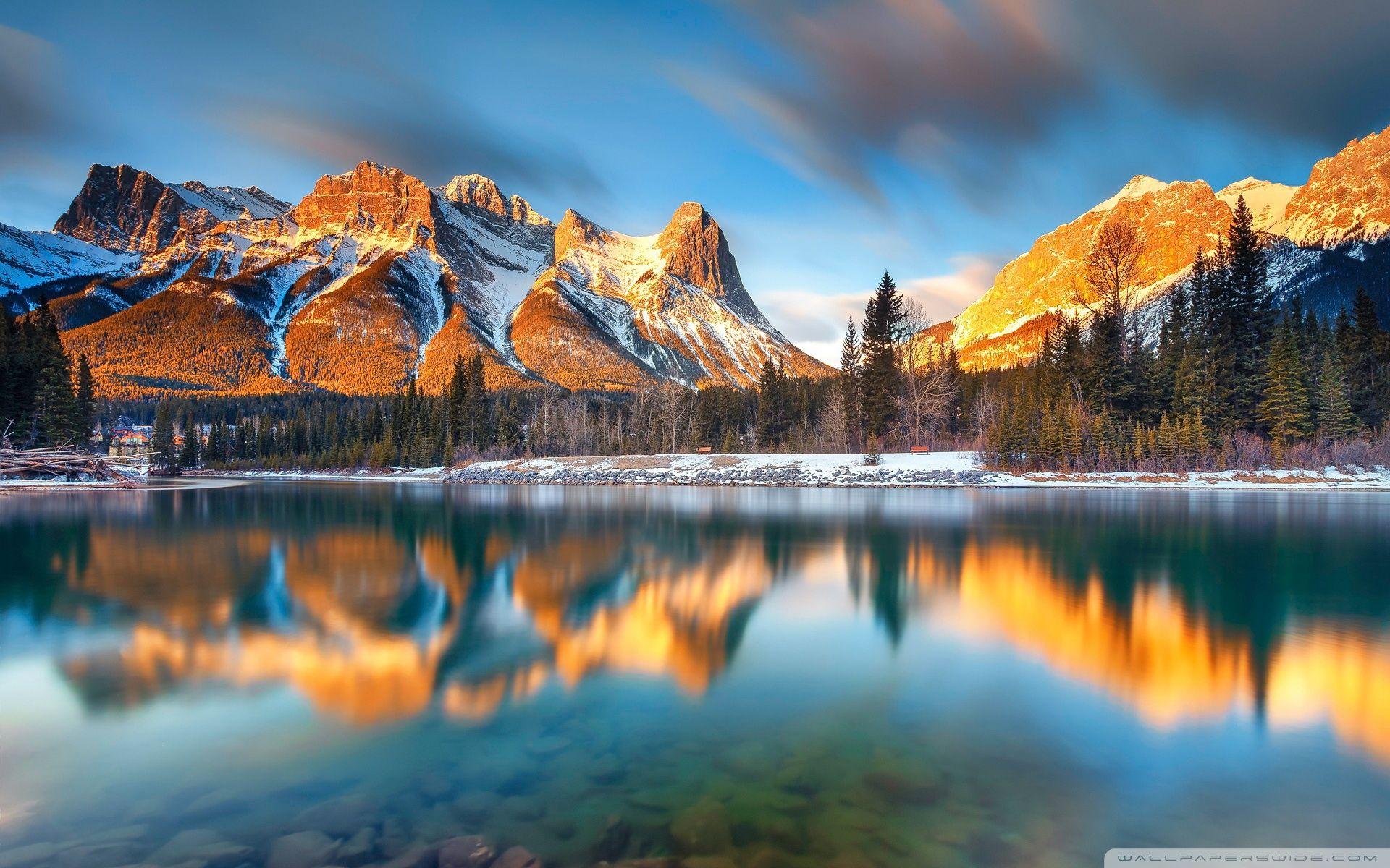 Alberta Canada Beautiful Winter Reflections Ultra HD Desktop Background Wallpaper for 4K UHD TV, Tablet