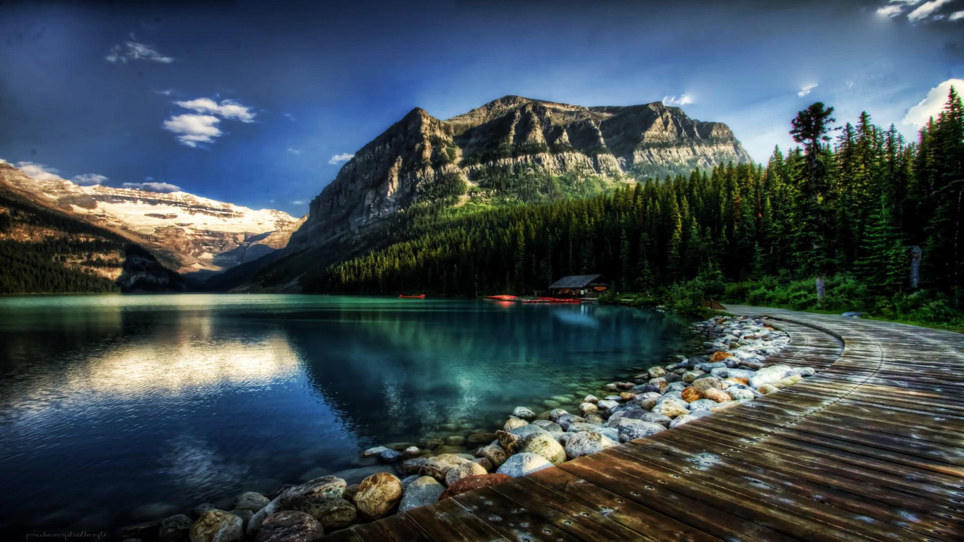 Lake Louise in Alberta, Canada Full HD Wallpaper and Background