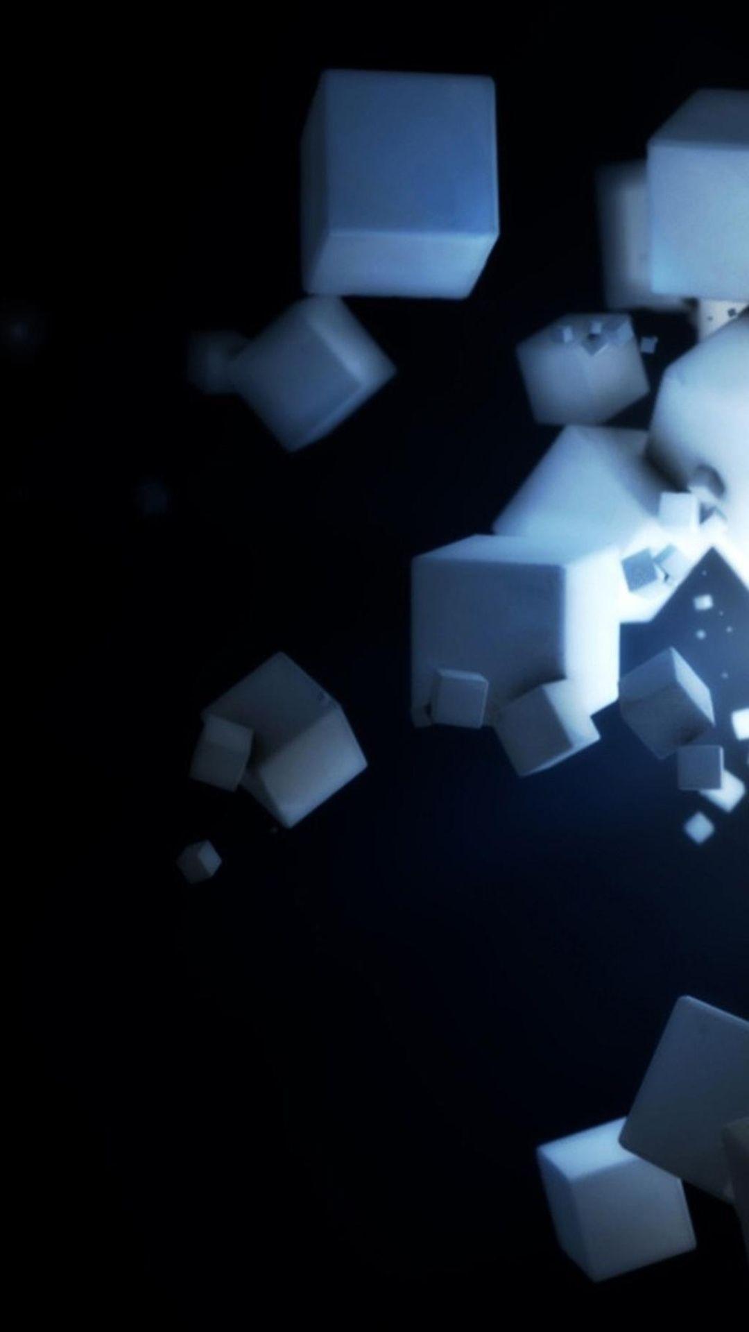White 3D Cubes iPhone 6 Plus HD Wallpaper HD Download