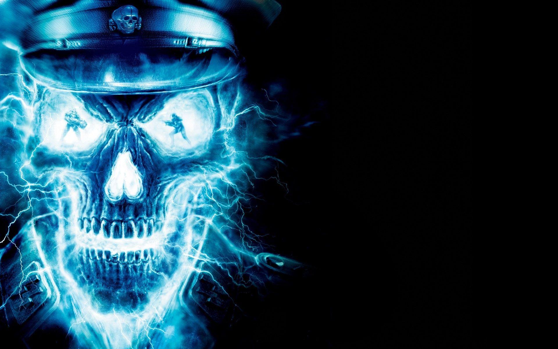 cool fire and ice picture. skull, wallpaper, desktop, scenic
