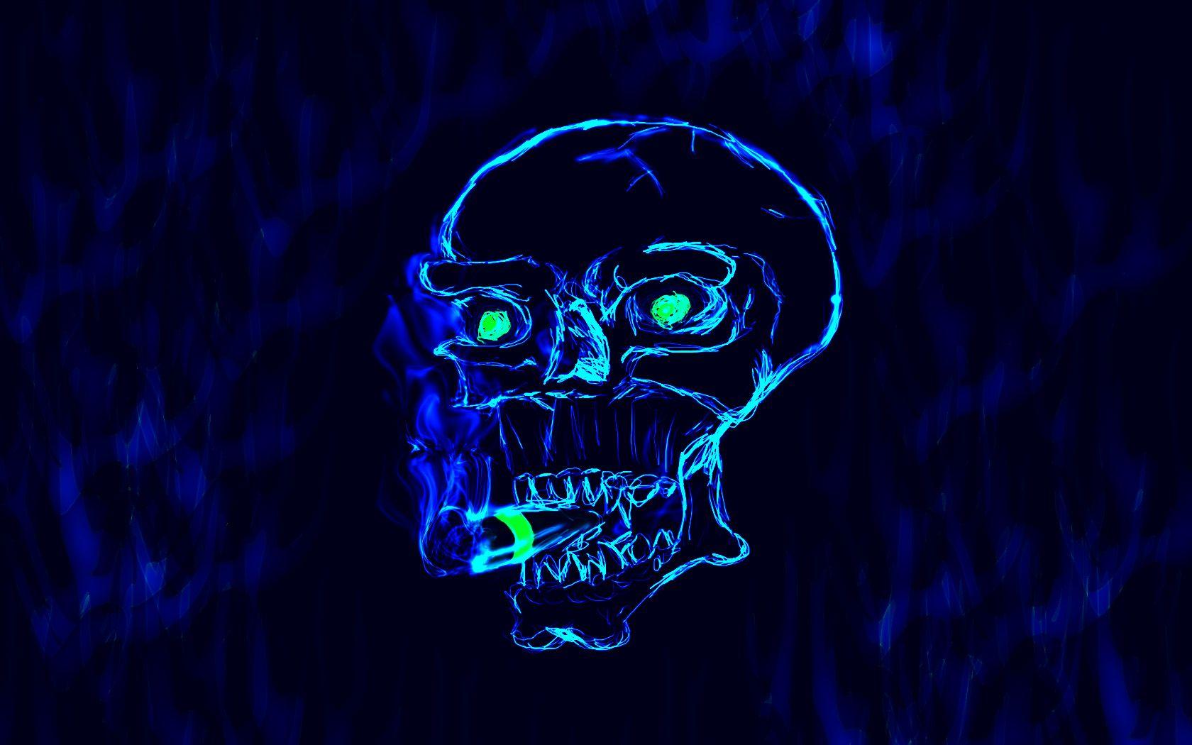 Blue Skull Wallpaper Wallpaper