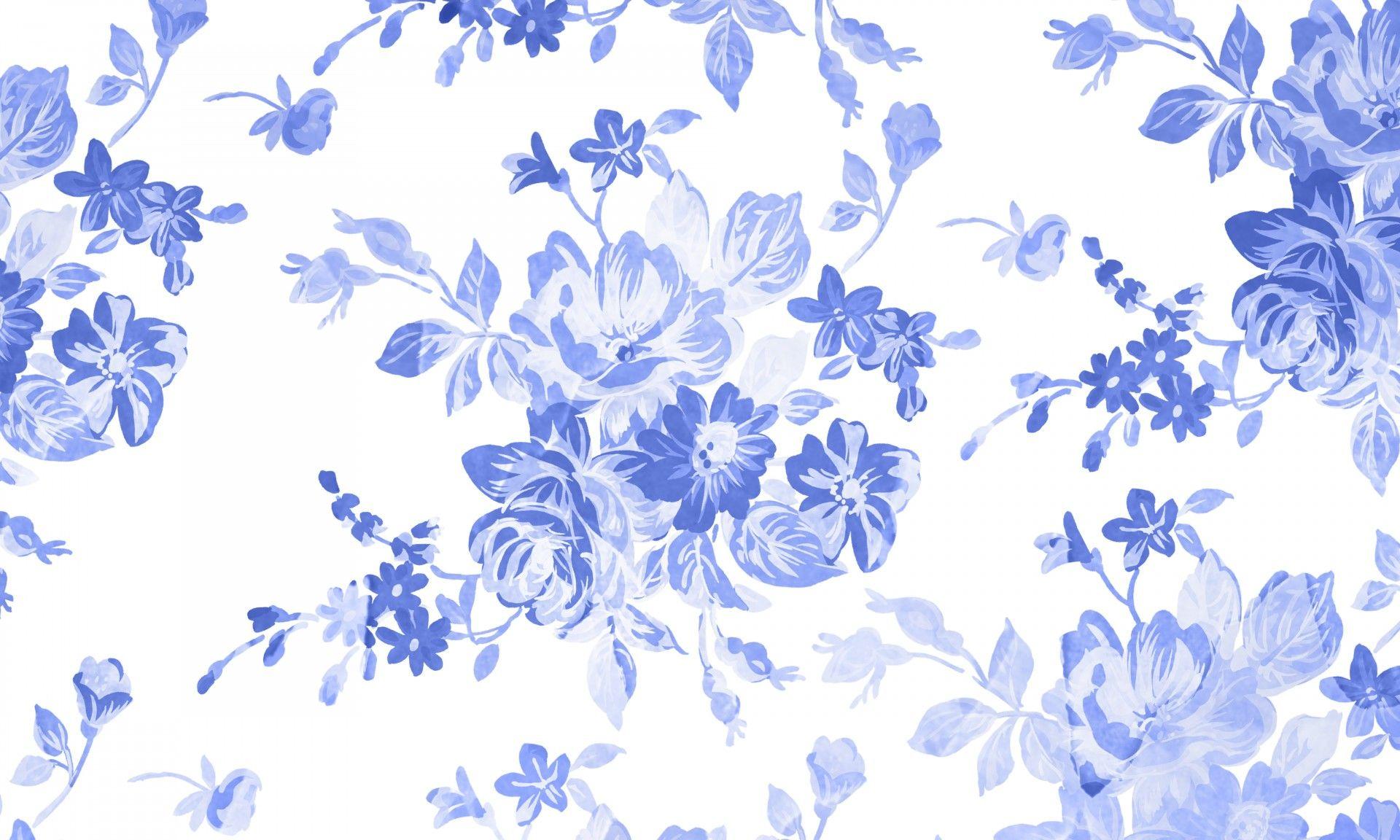 Blue Floral Watercolor Background Free Domain