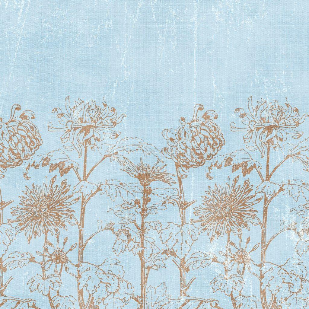 Blue vintage flower background paper