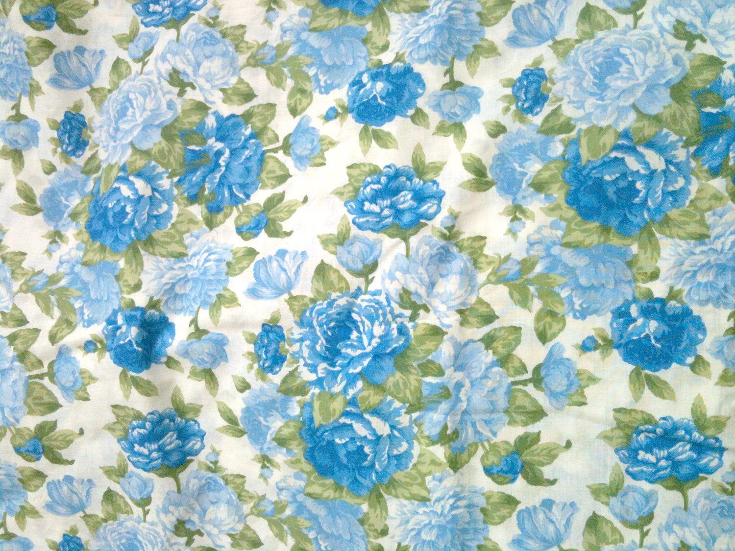 Blue vintage floral pattern background