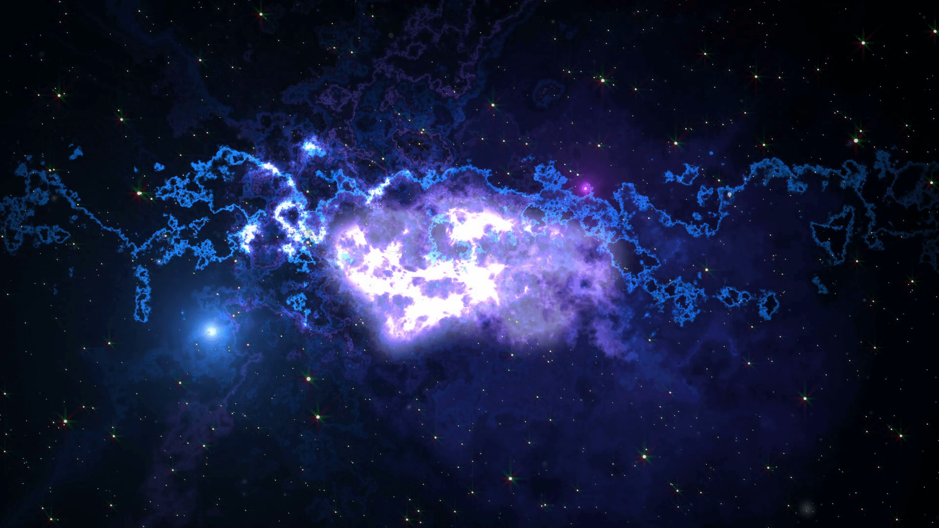 Space animation background with nebula, stars. The Milky Way
