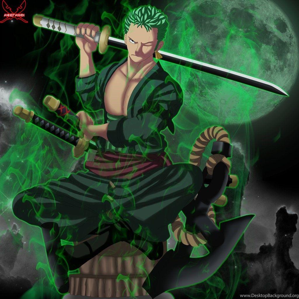 Art Painting Roronoa Zoro Desktop Wallpaper Desktop Background