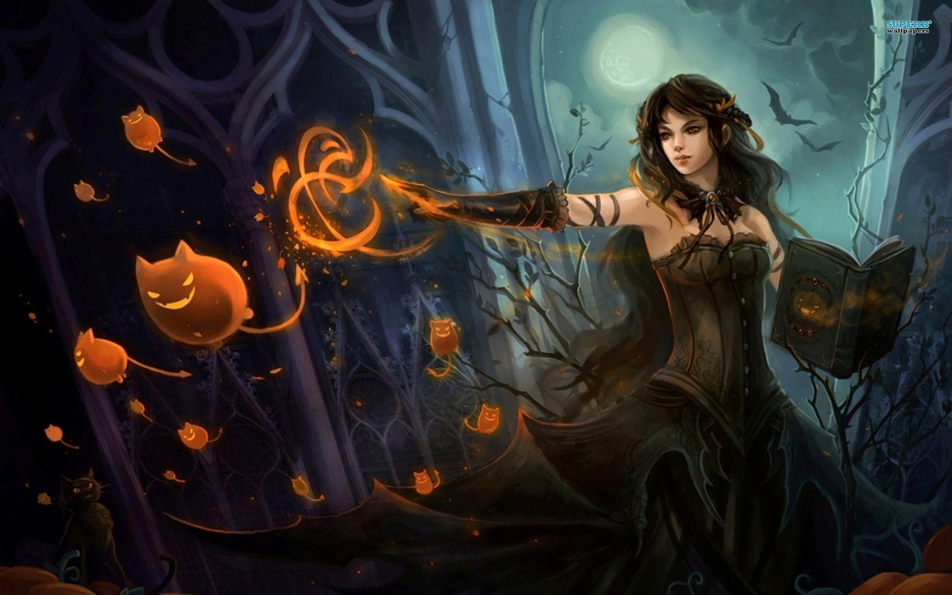 Witch Wallpaper Fantasy Wallpaper 11747. Halloween. Witch