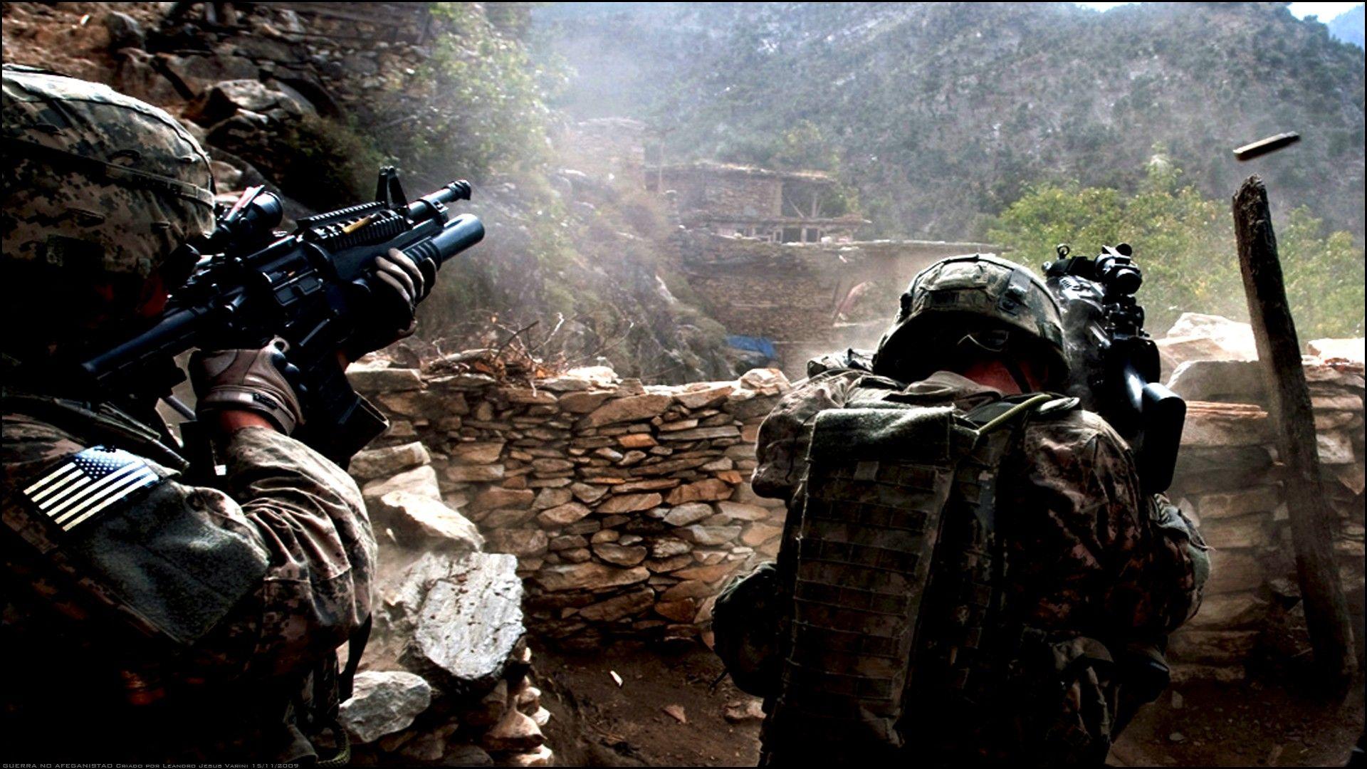 American, Afghanistan, shells, m M16A M 5.56mm NATO