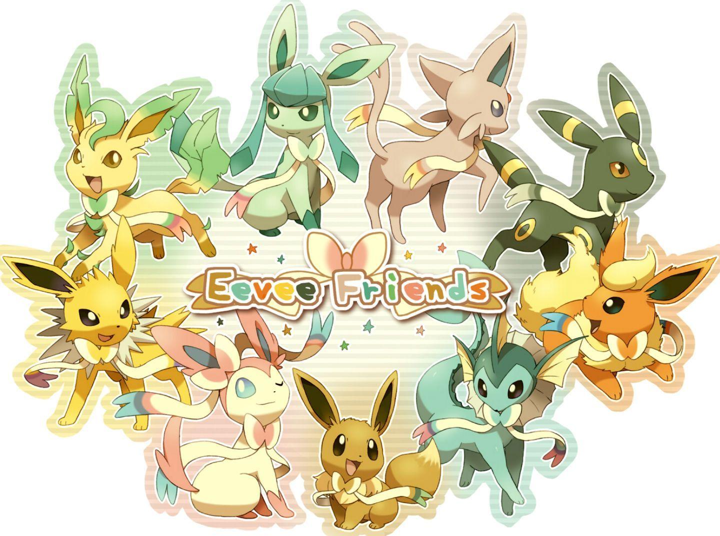 Pokemon eevee espeon flareon glaceon jippe jolteon leafeon pokemon sylveon umbreon vaporeon wallpaperx1073. Pokemon, Eevee tiến hóa, Anime
