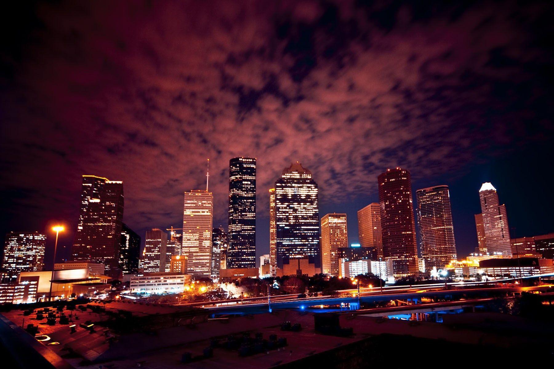 night houston skyline wallpaper. Around Houston