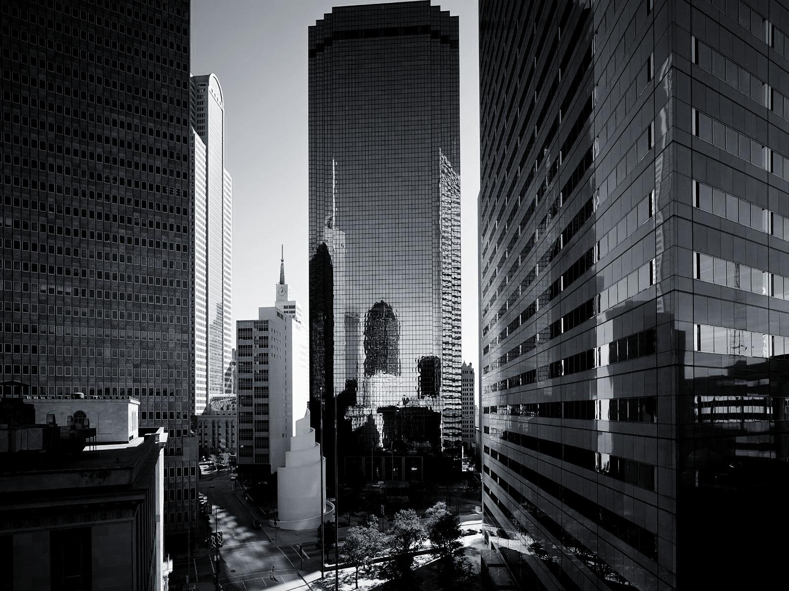 Houston Skyline Black And Whit HD Wallpaper, Background Image