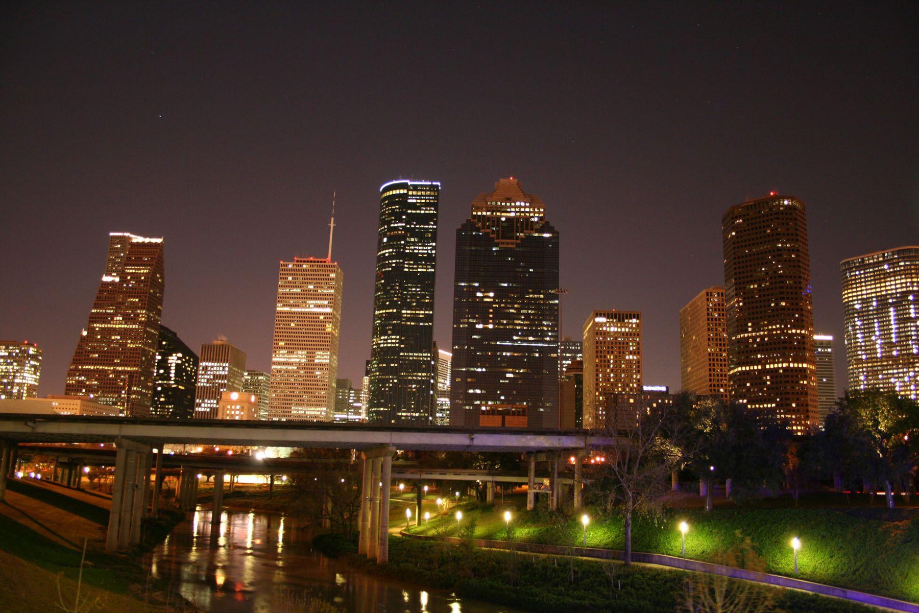 Houston Skyline At Night HD Wallpaper, Background Image