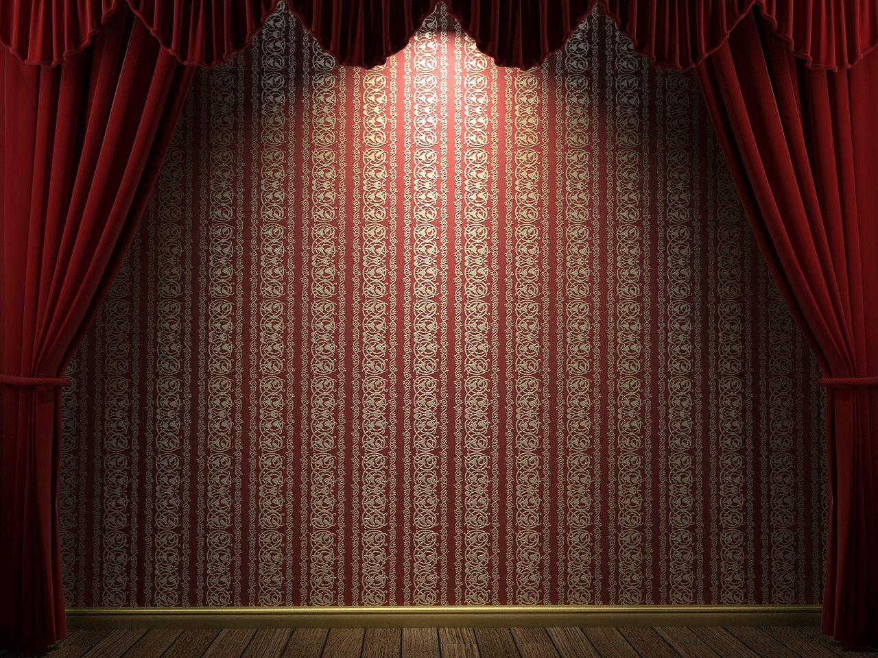 Free Red Velvet Theatre Curtains Background For PowerPoint
