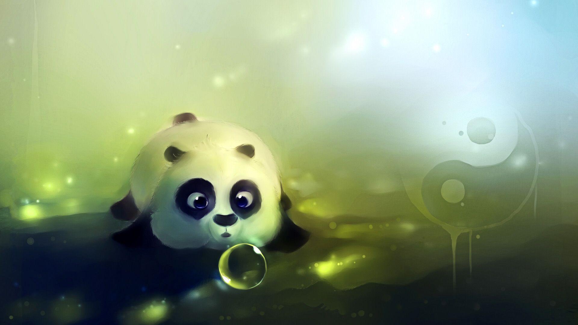Anime Pandas In Color Cute Animated Baby Panda Anime HD Wallpaper