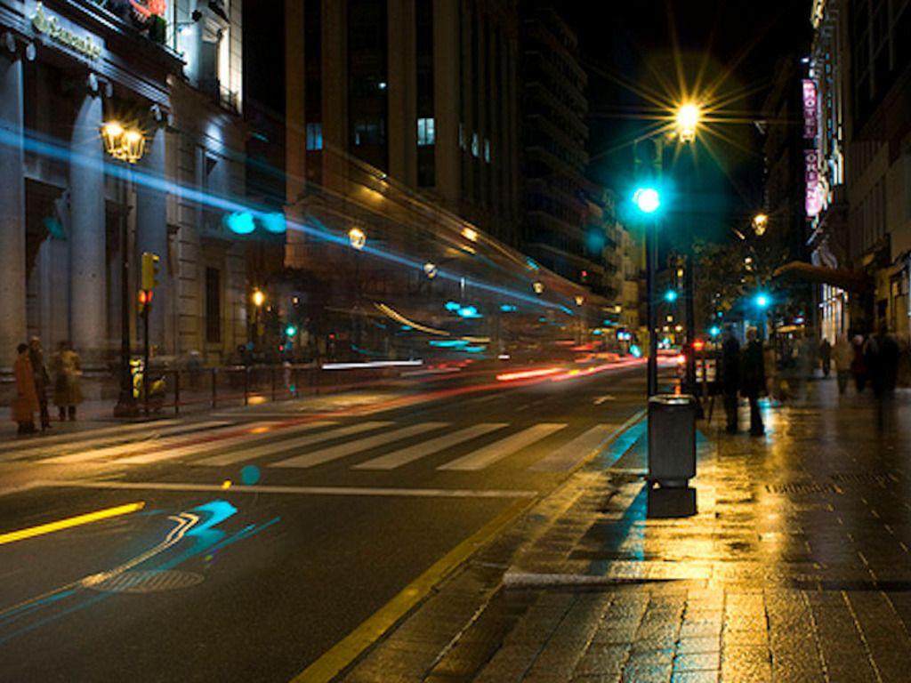 City Street Night HD Wallpaper, Background Image