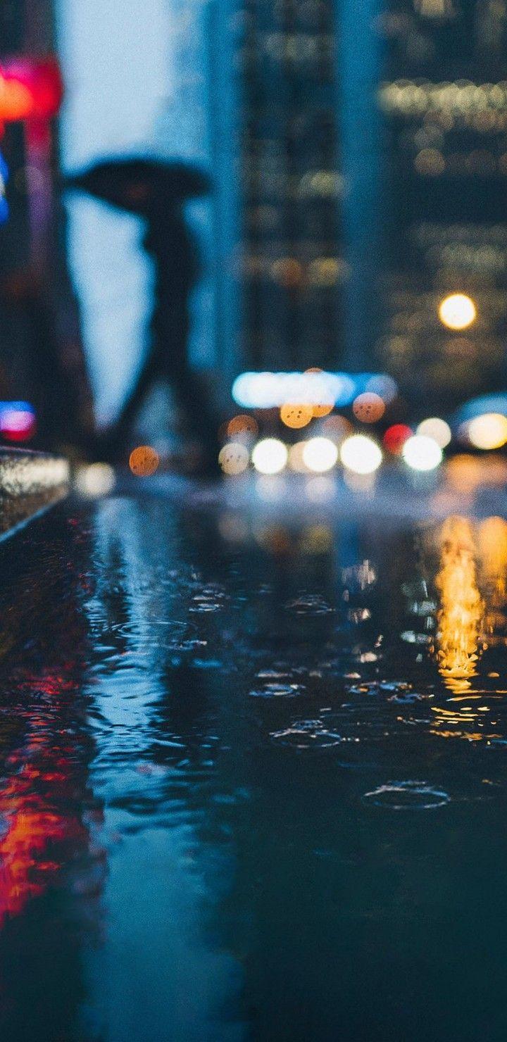 S s pixel wallpaper, rain, street, city, night, background