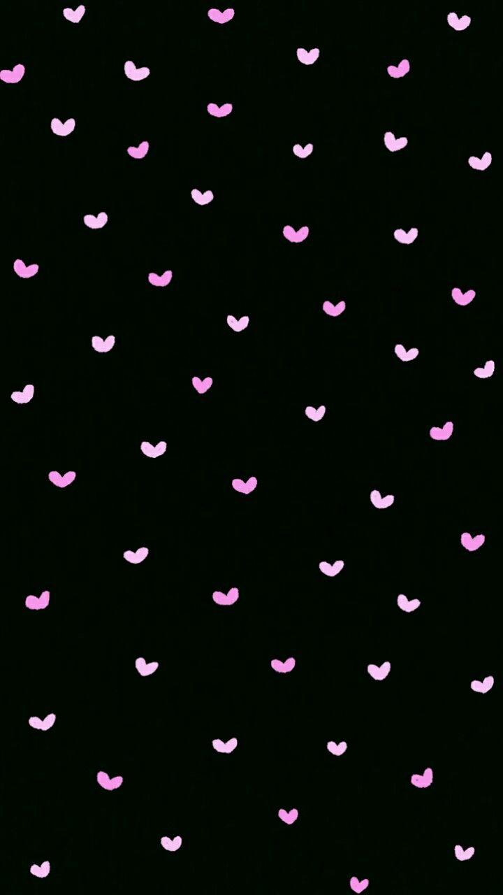 Tiny pink hearts #wallpaper